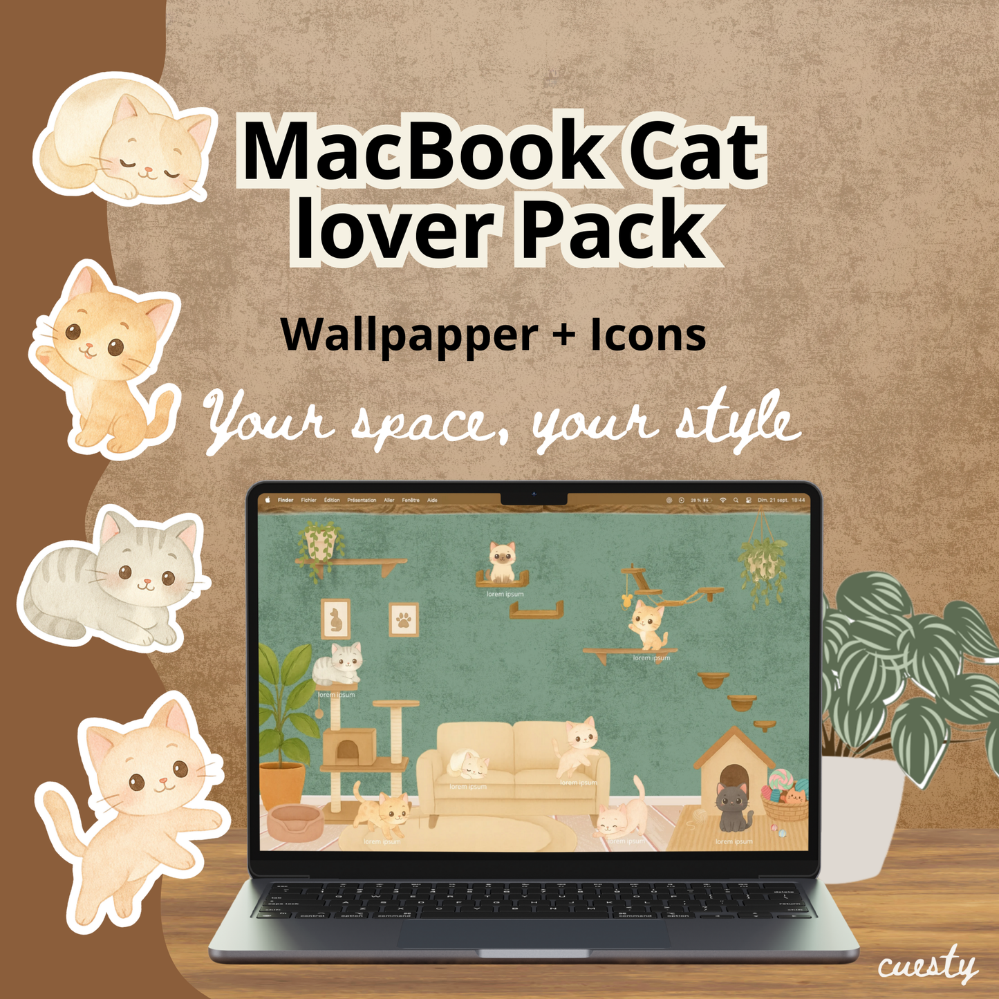 Pack icônes “Cat Lover” – 8 petits compagnons pour ton écran